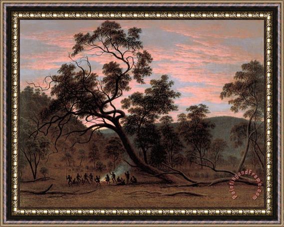 John Glover A Corroboree of Natives in Mills Plains Framed Painting