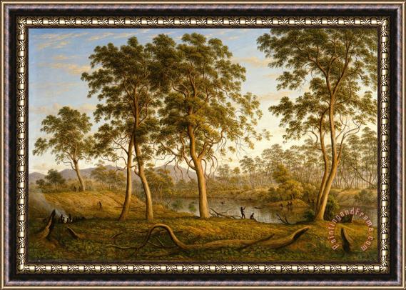 John Glover Natives on The Ouse River, Van Diemen's Land Framed Painting