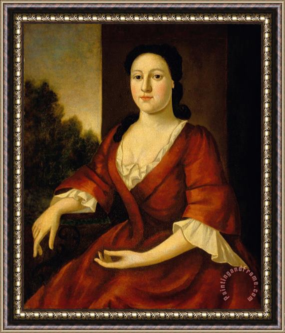 John Greenwood Portrait of Mrs. John Greenleaf Framed Painting
