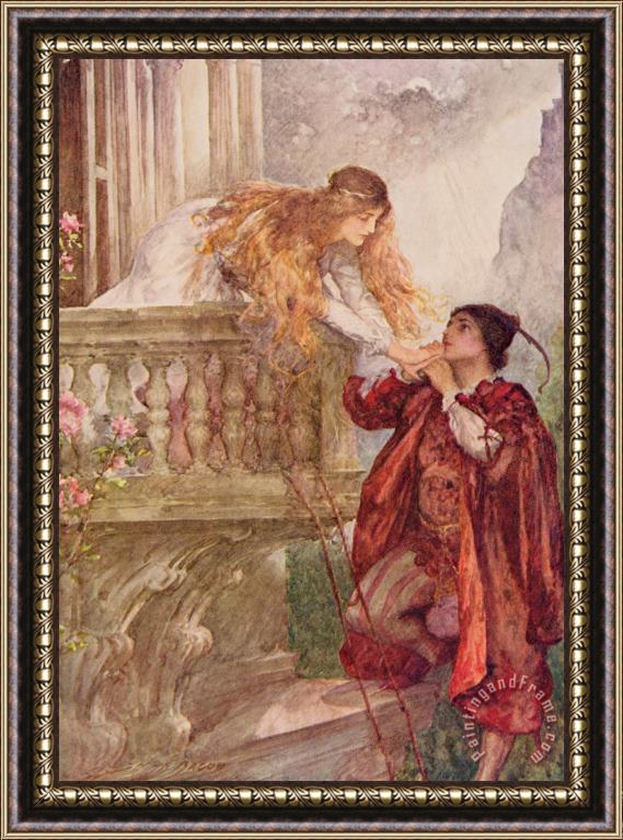 John H. F. Bacon Romeo And Juliet From 'children's Stories From Shakespeare' by Edith Nesbit (1858 1924) Pub. by Raphael Tuck & Sons Ltd., London Framed Painting