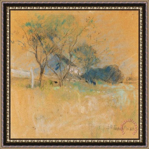 John Henry Twachtman House And Tree Framed Painting