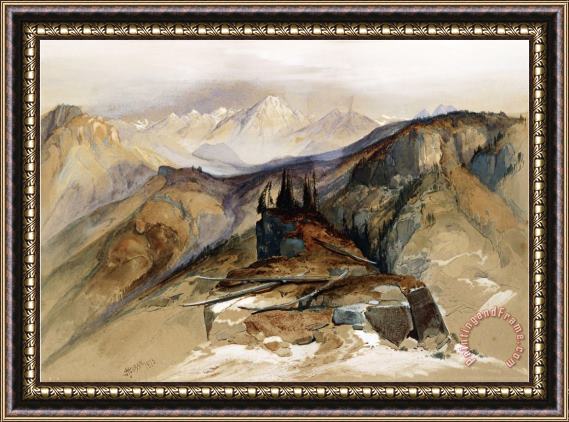 John James Audubon Distant Peaks 1873 Framed Painting