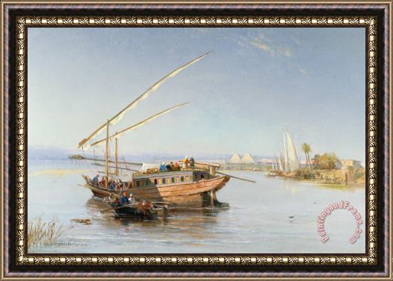 John Jnr Varley Feluccas on the Nile Framed Painting