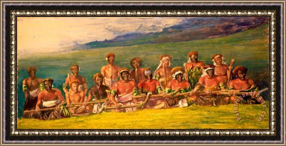 John LaFarge Chiefs And Performers in War Dance, Fiji Framed Painting