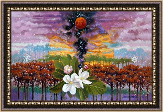 John Lautermilch Blossoming Universe Framed Painting