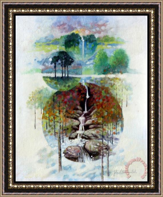 John Lautermilch Eternal Waterfall Framed Painting