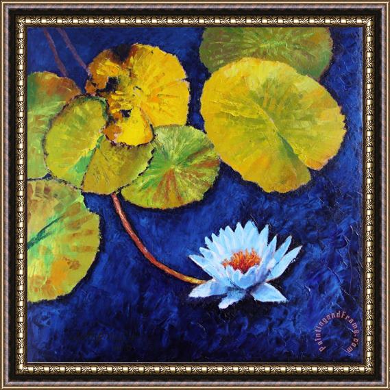 John Lautermilch Floating With Blue and Gold Framed Print