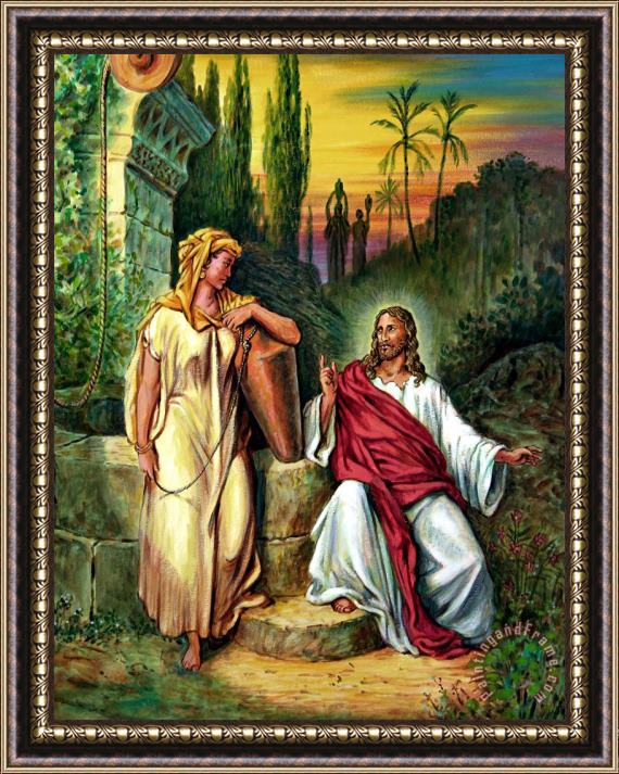 John Lautermilch Jesus and the Woman at the Well Framed Print
