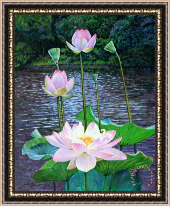 John Lautermilch Lotus Framed Painting