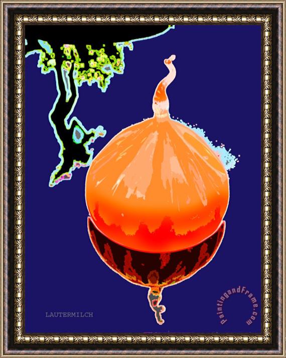 John Lautermilch Orange Globe Framed Painting