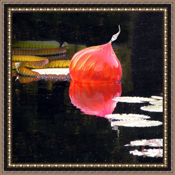 John Lautermilch Red Glass on Pond Framed Print