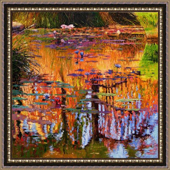 John Lautermilch Ripples on Fall Pond Framed Painting