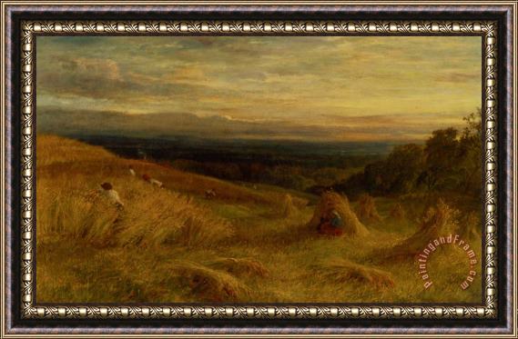 John Linnell Harvest Time in Sussex Framed Painting