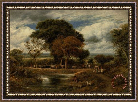 John Linnell Milking Time Framed Painting
