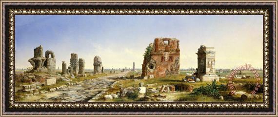 John Linton Chapman The Appian Way Framed Painting