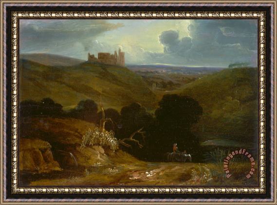 John Martin Landscape with a Castle Framed Painting
