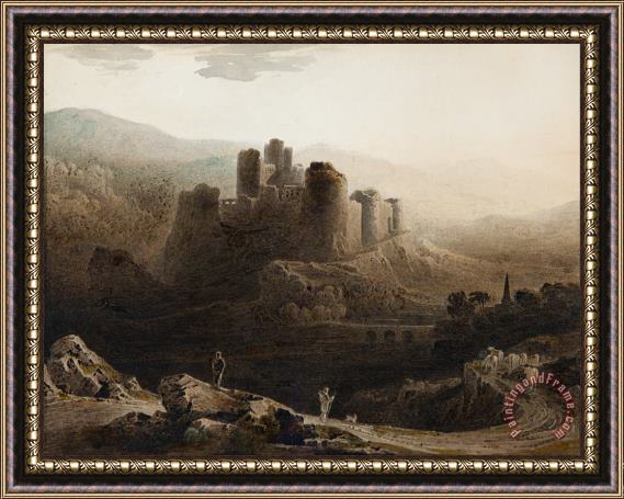 John Martin Moonlight Chepstow Castle Framed Painting