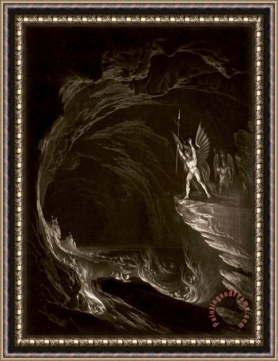 John Martin Satan Arousing The Fallen Angels, Book 1, Line 314, From John Milton, Paradise Lost Framed Print