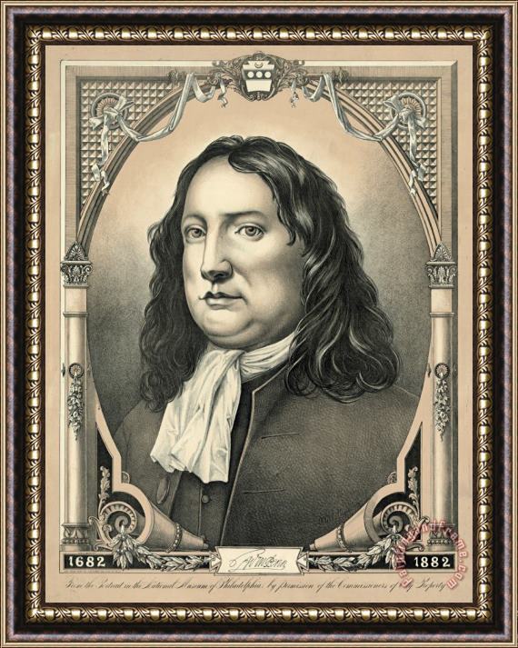 John Miller Portrait of William Penn Framed Painting