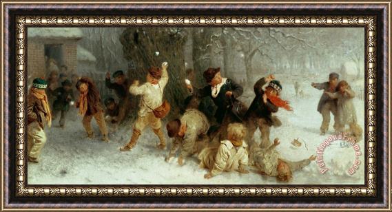 John Morgan Snowballing Framed Painting