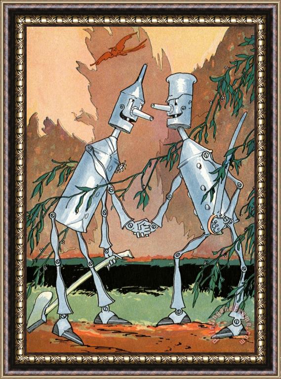 John R. Neill Land of Oz: The Tin Woodman And His Twin. Framed Painting