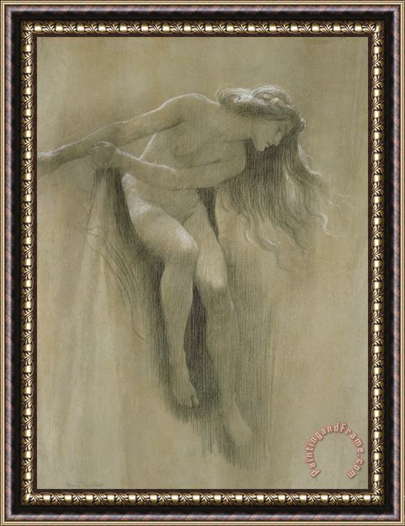 John Robert Dicksee Female Nude Study Framed Print