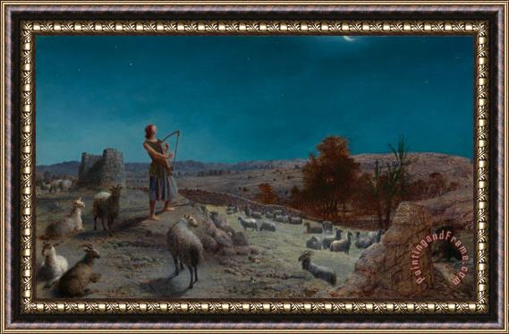 John Rogers Herbert David, The Future King of Israel, While a Shepherd at Bethlehem Framed Print