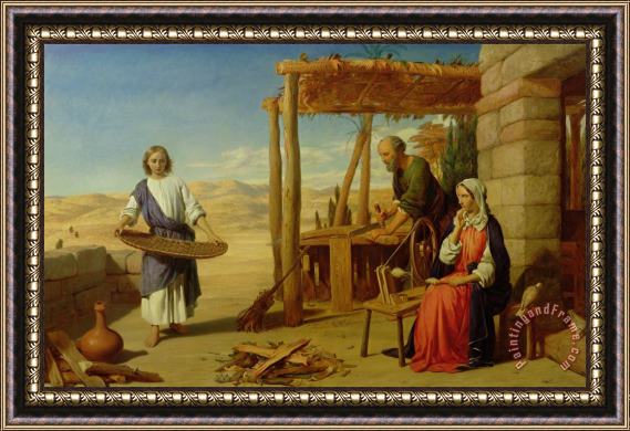 John Rogers Herbert Our Saviour Subject to his Parents at Nazareth Framed Painting
