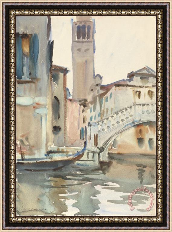 John Singer Sargent A Bridge And Campanile, Venice Framed Painting