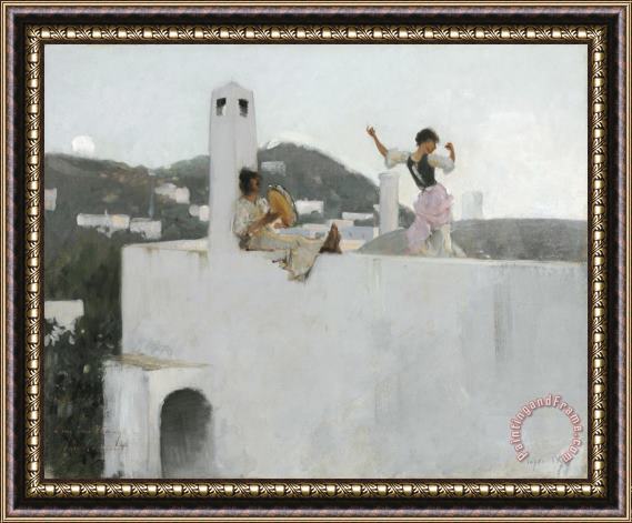 John Singer Sargent Capri Girl on a Rooftop Framed Print