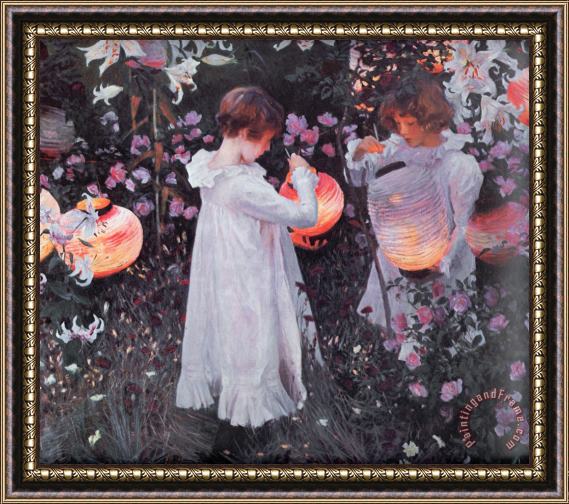 John Singer Sargent Carnation, Lily, Lily, Rose Framed Painting