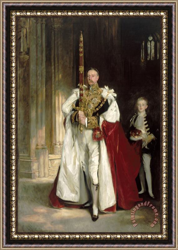 John Singer Sargent Charles Stewart, Sixth Marquess of Londonderry, Carrying The Great Sword of State at The Coronation Framed Painting
