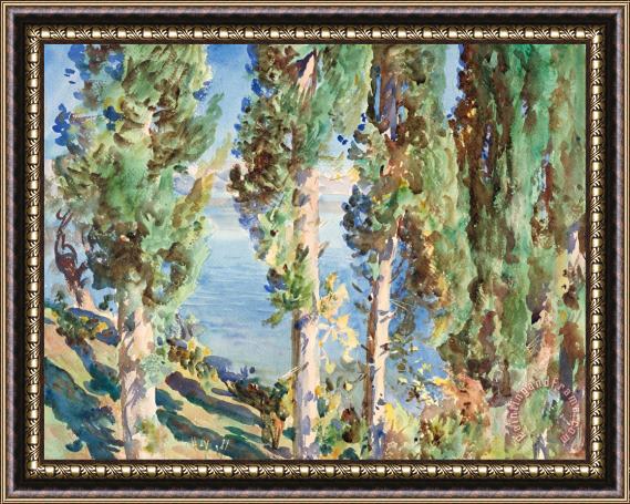 John Singer Sargent Corfu Cypresses Framed Painting