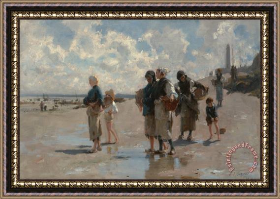 John Singer Sargent Fishing for Oysters at Cancale Framed Print