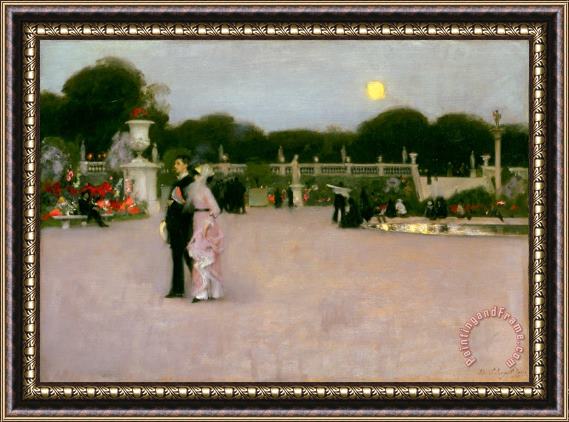 John Singer Sargent In The Luxembourg Gardens Framed Painting