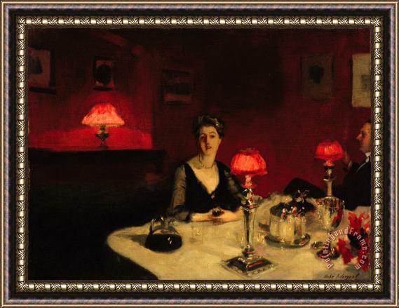 John Singer Sargent Le Verre De Porto (a Dinner Table at Night) Framed Print