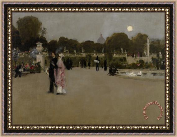 John Singer Sargent Luxembourg Gardens At Twilight Framed Painting