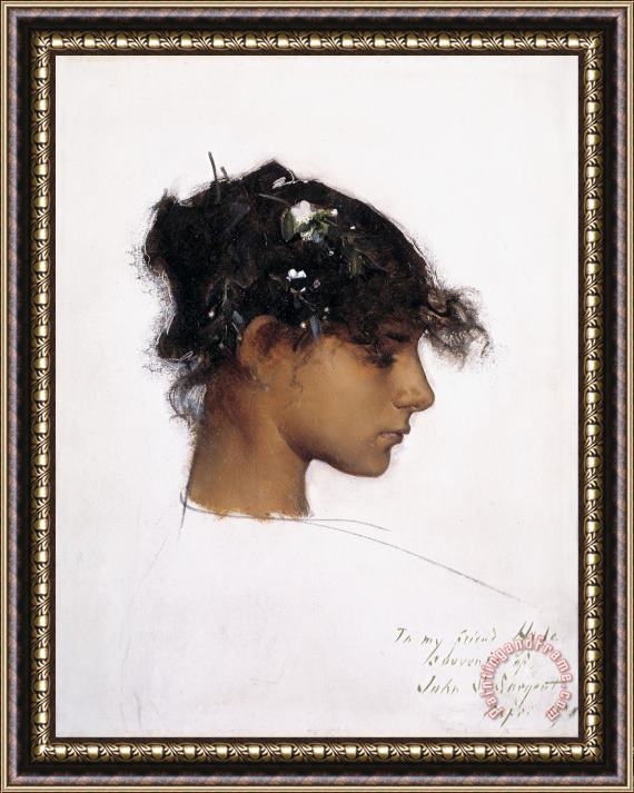 John Singer Sargent Rosina Ferrara, Head of a Capri Girl Framed Painting