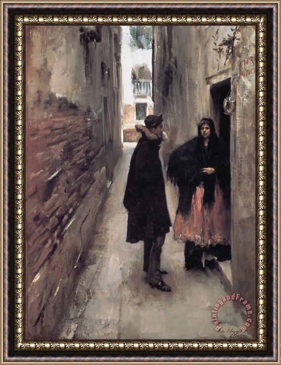John Singer Sargent Street in Venice Framed Painting