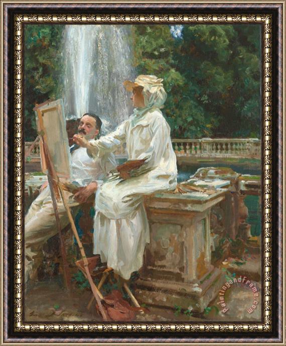 John Singer Sargent The Fountain, Villa Torlonia, Frascati, Italy Framed Painting