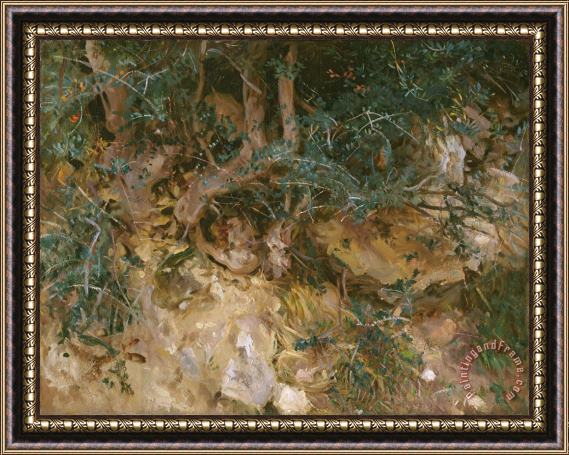 John Singer Sargent Valdemosa, Majorca: Thistles And Herbage on a Hillside Framed Painting