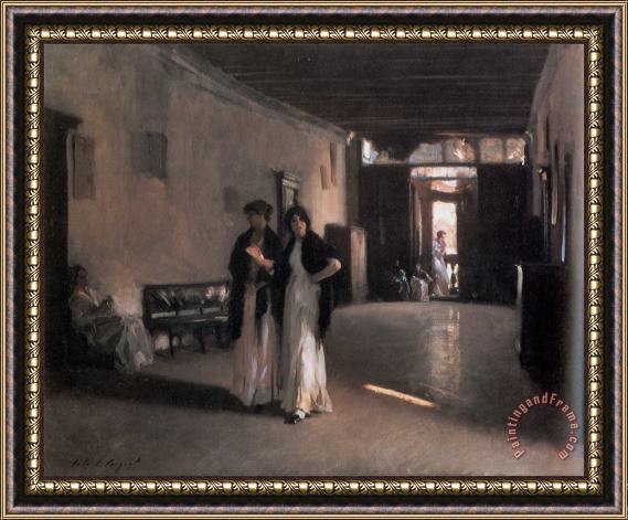 John Singer Sargent Venetian Interior Framed Painting
