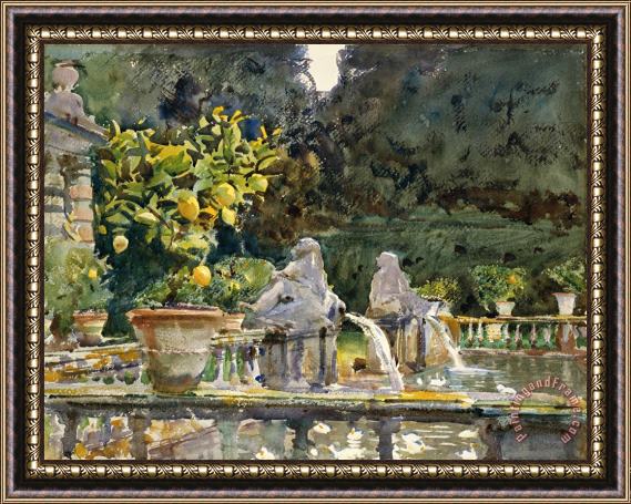 John Singer Sargent Villa Di Marlia, Lucca a Fountain Framed Print