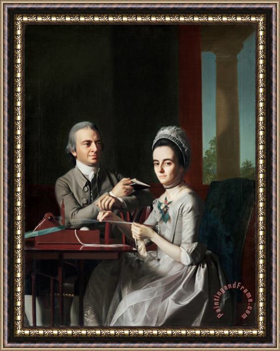 John Singleton Copley Portrait of Mr. And Mrs. Thomas Mifflin (sarah Morris) Framed Painting