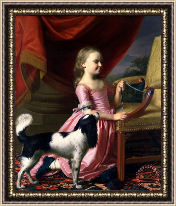 John Singleton Copley Young Lady with a Bird And a Dog Framed Print
