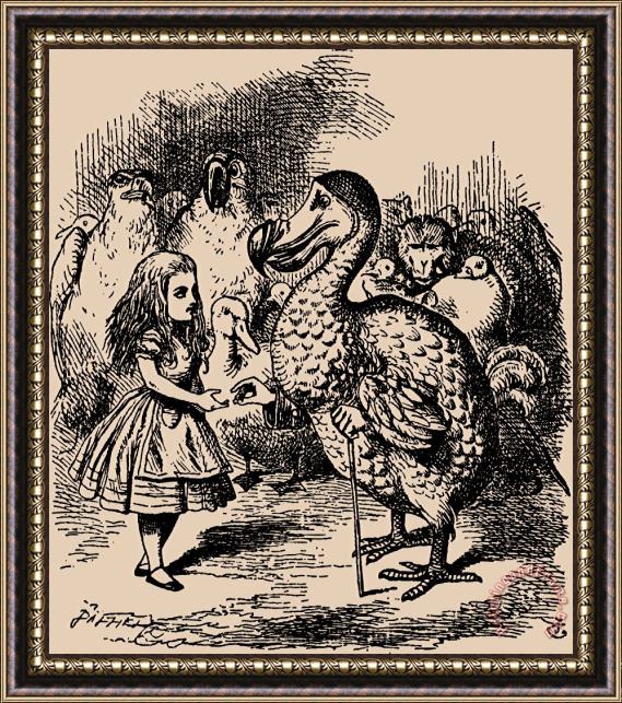 John Tenniel Alice And Dodo Birds Framed Painting