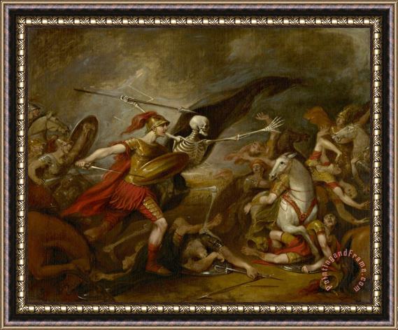 John Trumbull Joshua at The Battle of Ai Attended by Death Framed Print