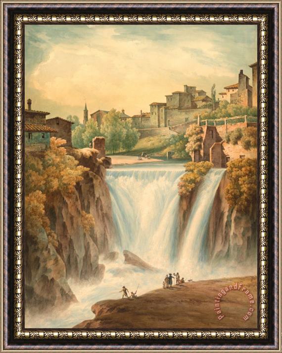 John Warwick Smith Falls of Tivoli Framed Painting