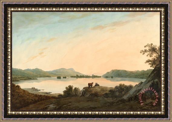 John Warwick Smith Lake Windermere From Calgarth with Belle Isle Framed Painting