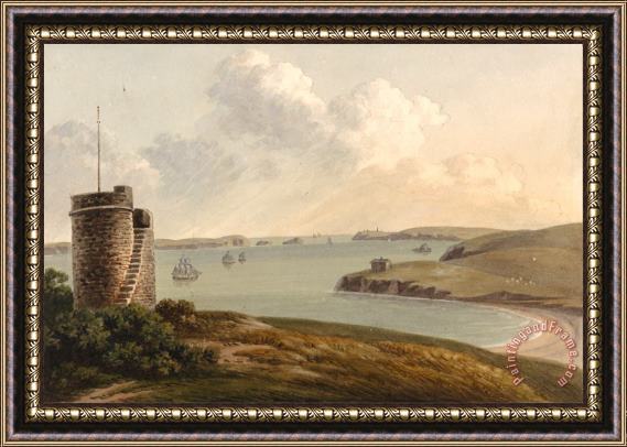 John Warwick Smith View From The Vidette Near Hakin on Signal Hill, Looking Beyond Nangle Point And Thorn Island., P Framed Print